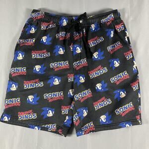 Sonic the Hedgehog Sleep Shorts Mens Medium Black Lounge Pajama Polyester